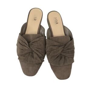 ANA Taupe Suede Ballet Flats 7.5 Classic Slip on Chic Minimalist